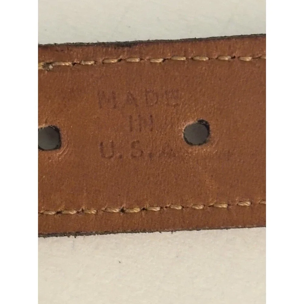 Brooks Brothers Leather Stretch Belt Blue and Brown Size 32 USA Made
